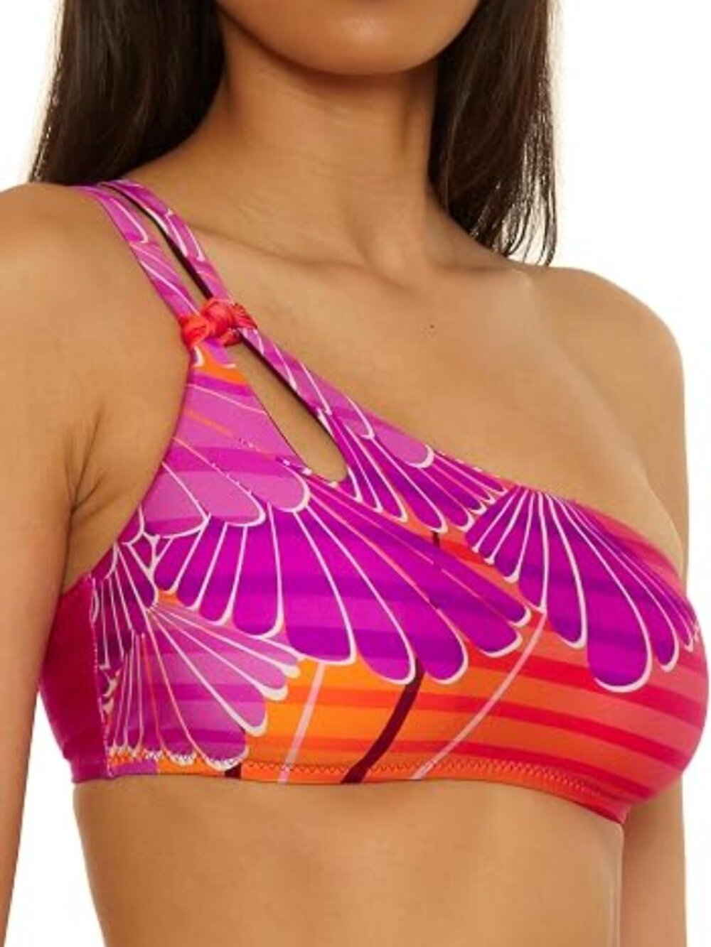TRINA TURK RHODES PRINT ASYMMETRIC ONE SHOULDER BIKINI TOP IN SIZES 6 & 14 - Picture 4 of 8